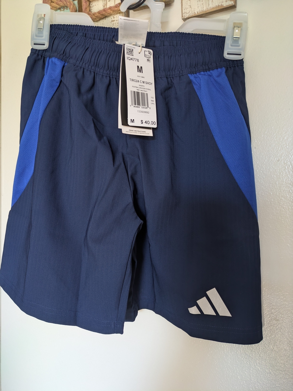 NWT adidas Boy Navy and Royal Blue Active Wear Athletic Shorts
